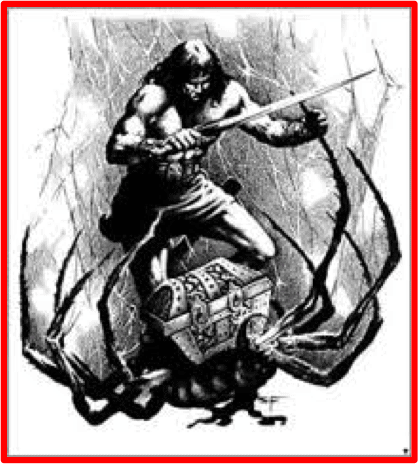 Conan killing the giant spider